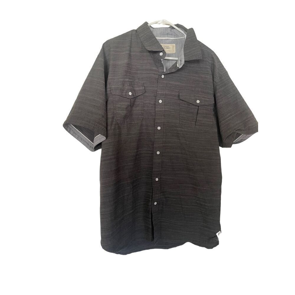 Free Planet Mens Dark Grey Short Sleeve Button Down Shirt Size 2X
